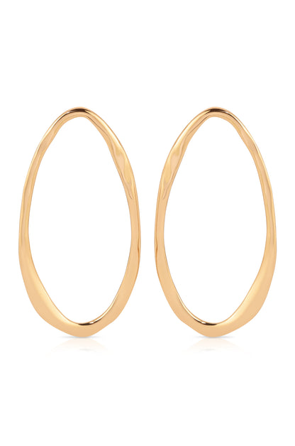 Hammered Large Oval Earrings - 18k Gold Plated | Ettika
