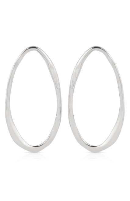 Hammered Large Oval Earrings - 18k Gold Plated | Ettika