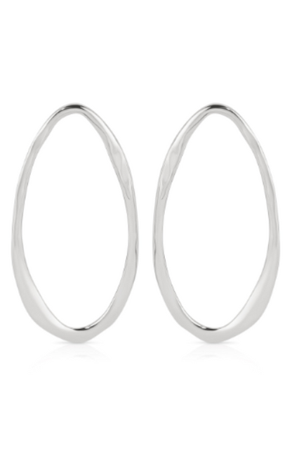 Hammered Large Oval Earrings - 18k Gold Plated | Ettika
