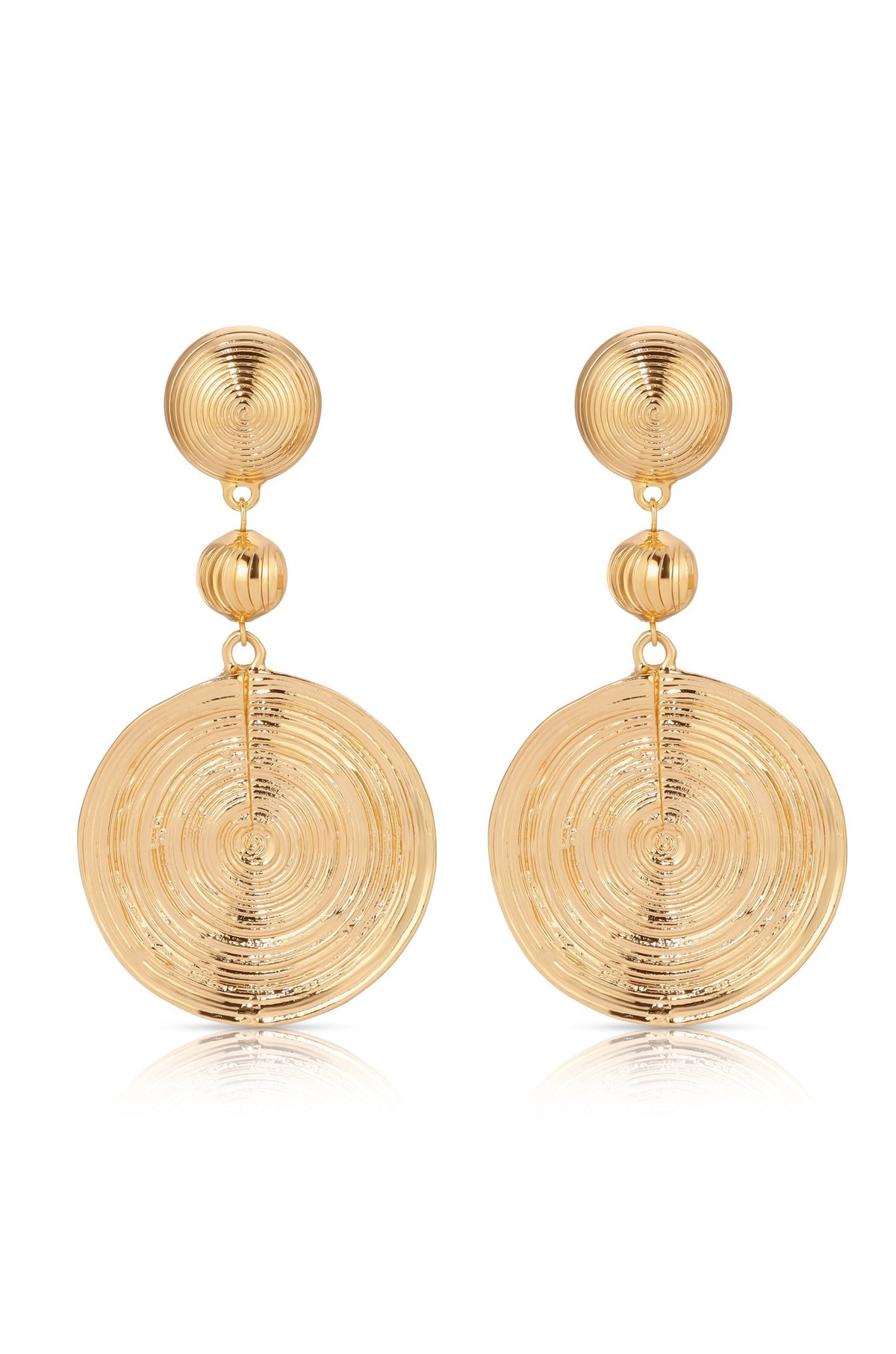 Swirl Pendant Dangle Earrings - 18k Gold Plated | Ettika