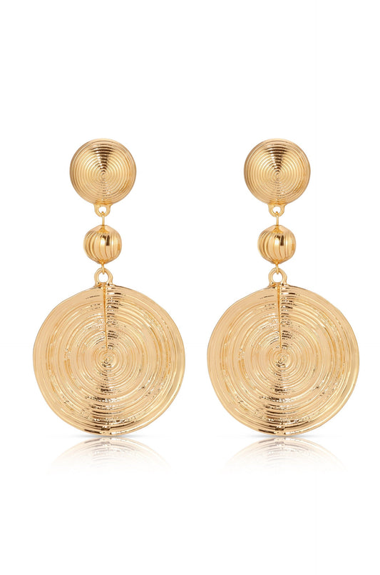 Swirl Pendant Dangle Earrings - 18k Gold Plated | Ettika