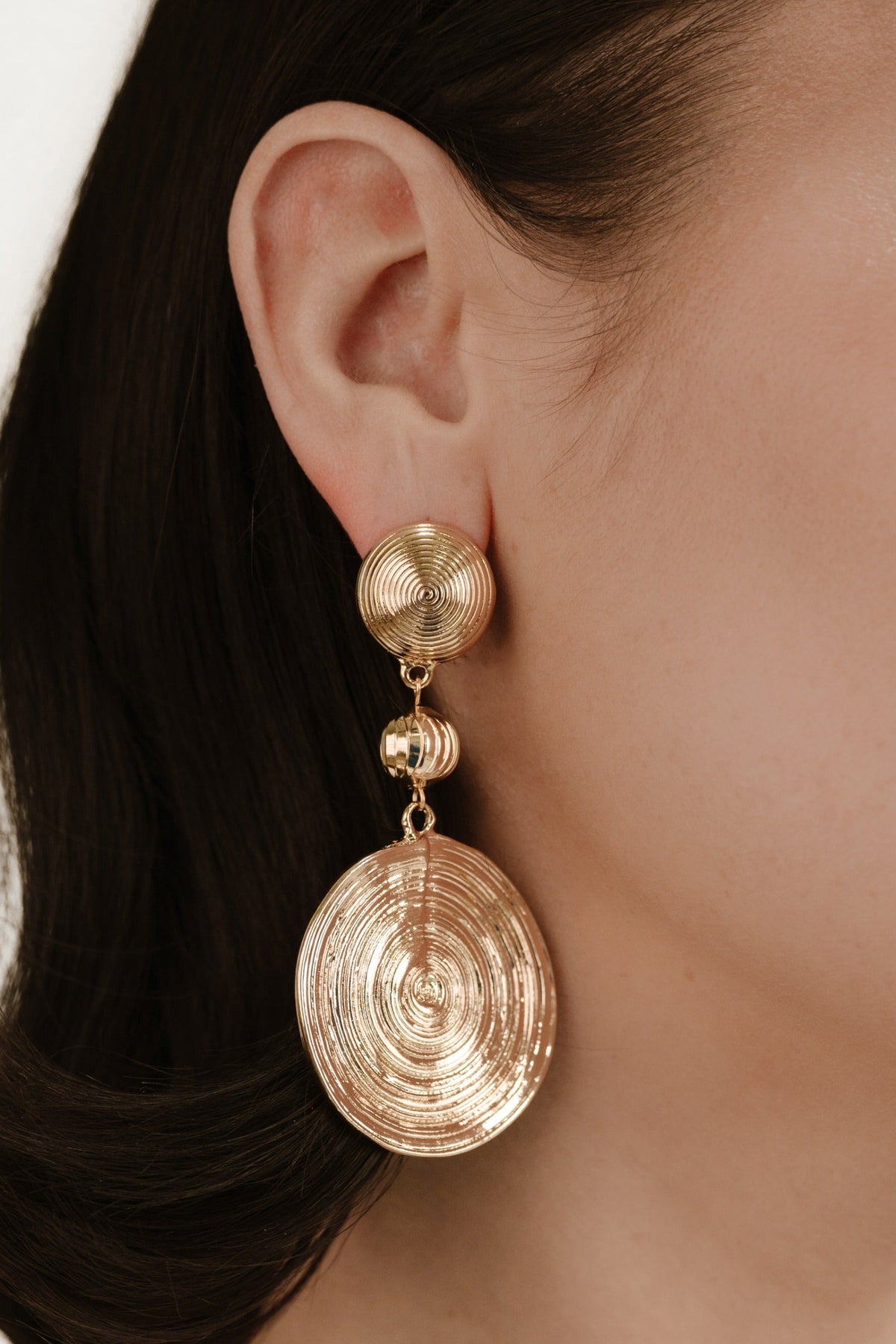 Swirl Pendant Dangle Earrings - 18k Gold Plated | Ettika