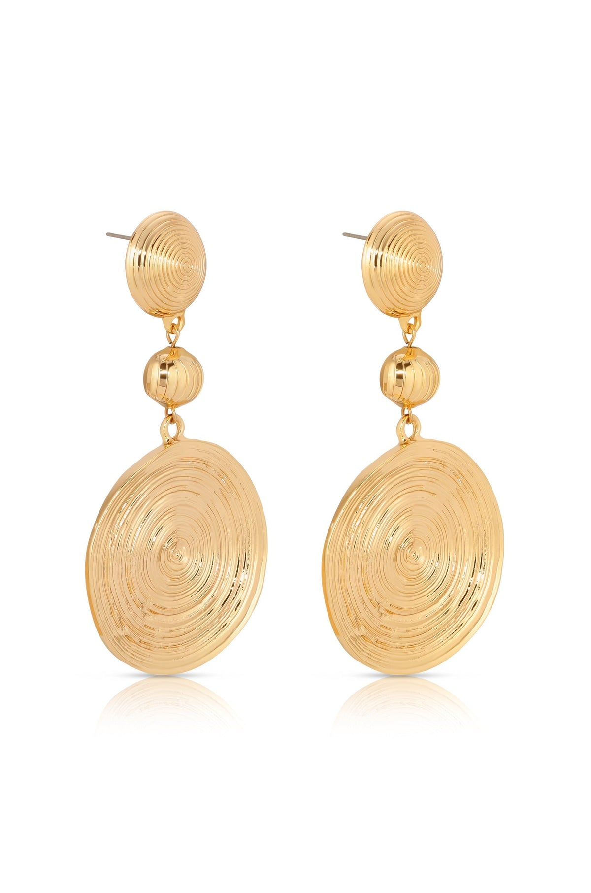Swirl Pendant Dangle Earrings - 18k Gold Plated | Ettika