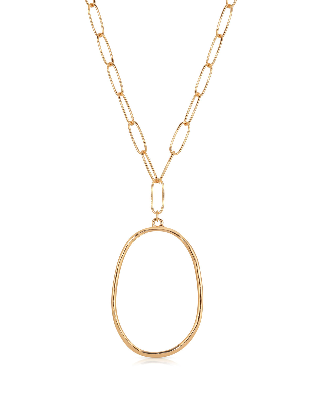 Large Oval Pendant Chain Link Necklace - 18k Gold Plated | Ettika