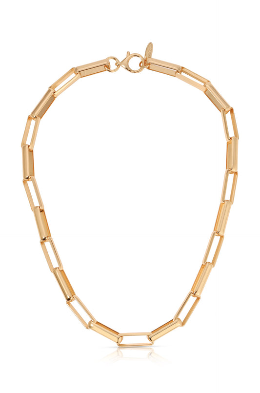 Rectangular Link Necklace - 18k Gold Plated | Ettika