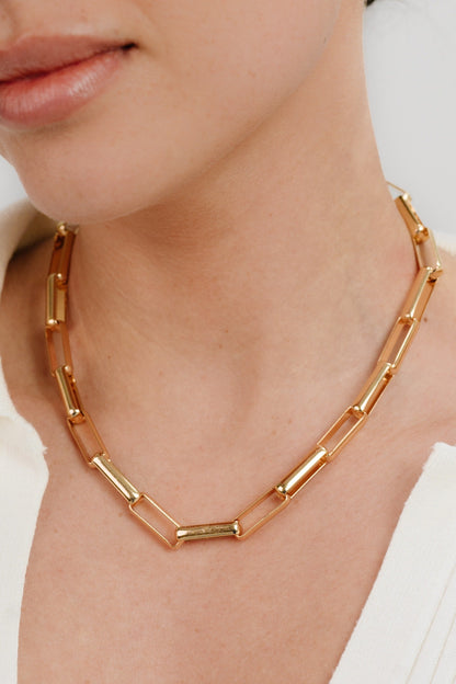 Rectangular Link Necklace - 18k Gold Plated | Ettika
