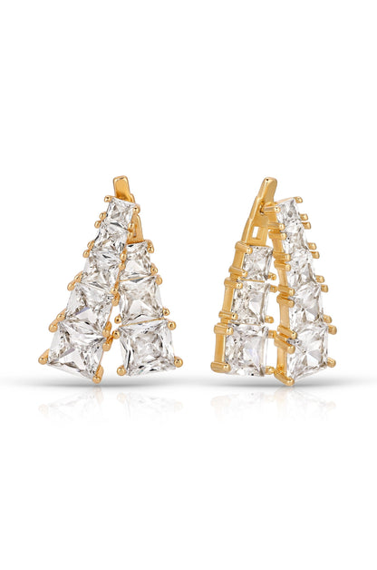 Front and Back Crystal Dangle Earrings - Clear Crystals | Ettika