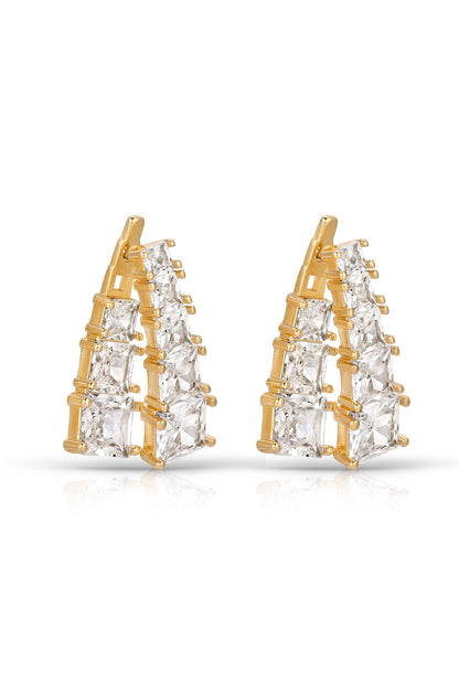 Front and Back Crystal Dangle Earrings - Clear Crystals | Ettika