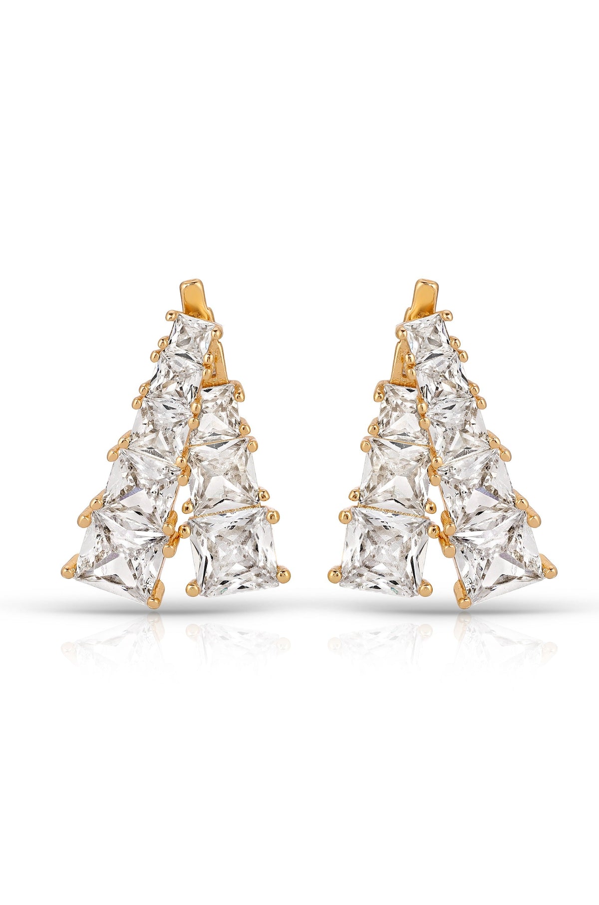 Front and Back Crystal Dangle Earrings - Clear Crystals | Ettika