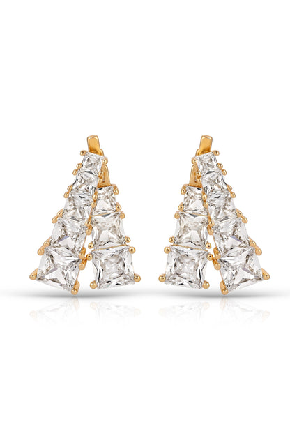 Front and Back Crystal Dangle Earrings - Clear Crystals | Ettika