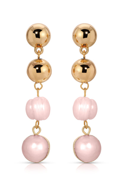 Resort Drop Earrings - White Pearl with 18k Gold Plating | Ettika