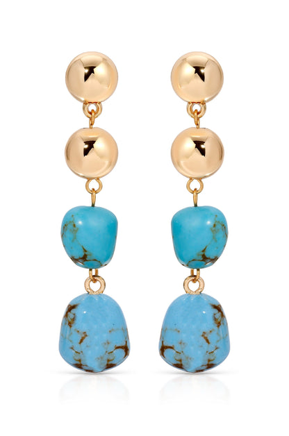 Resort Drop Earrings - White Pearl with 18k Gold Plating | Ettika