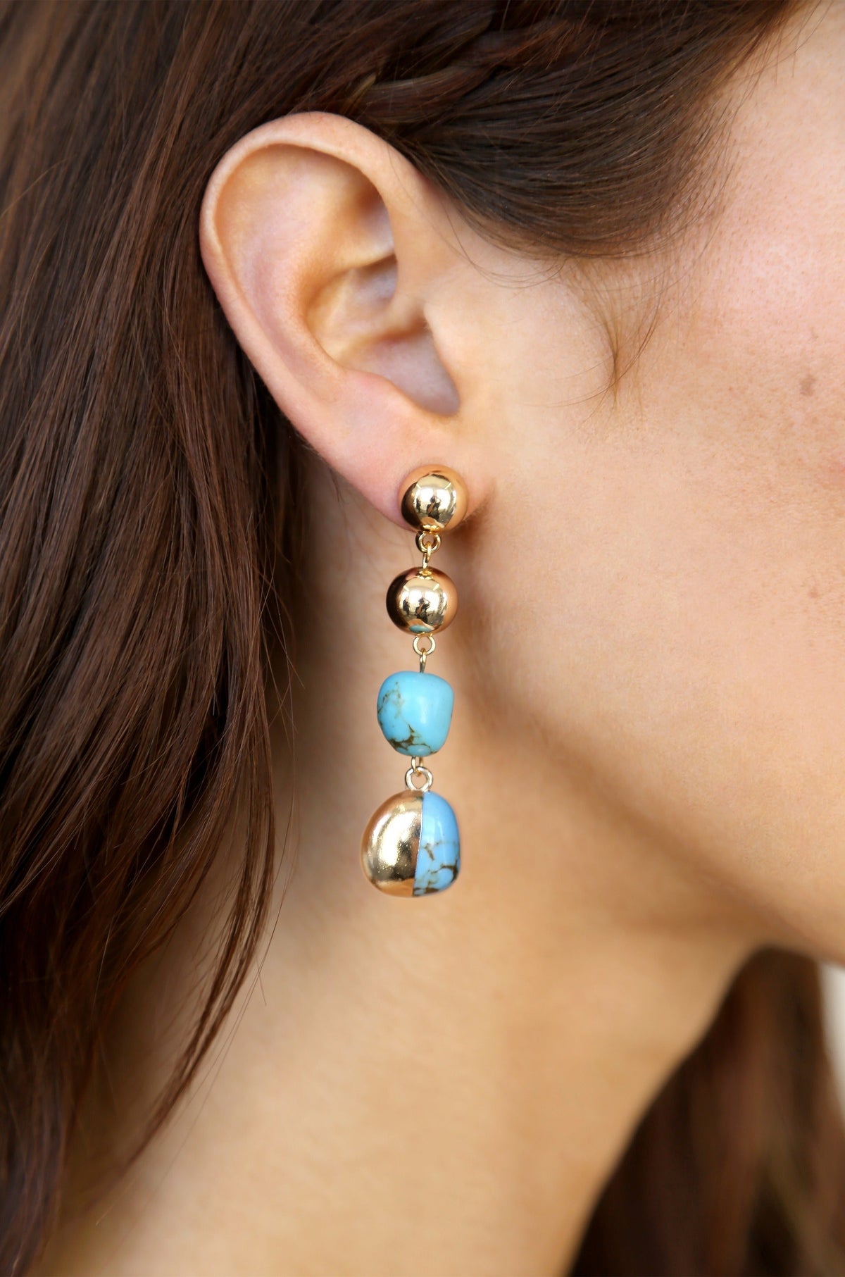 Resort Drop Earrings - White Pearl with 18k Gold Plating | Ettika