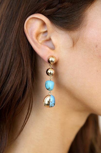 Resort Drop Earrings - White Pearl with 18k Gold Plating | Ettika