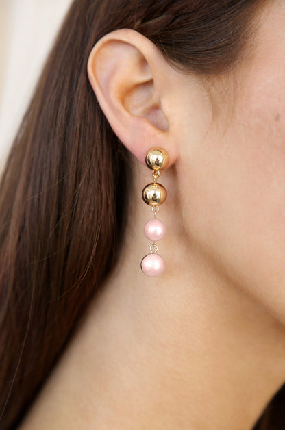 Resort Drop Earrings - White Pearl with 18k Gold Plating | Ettika