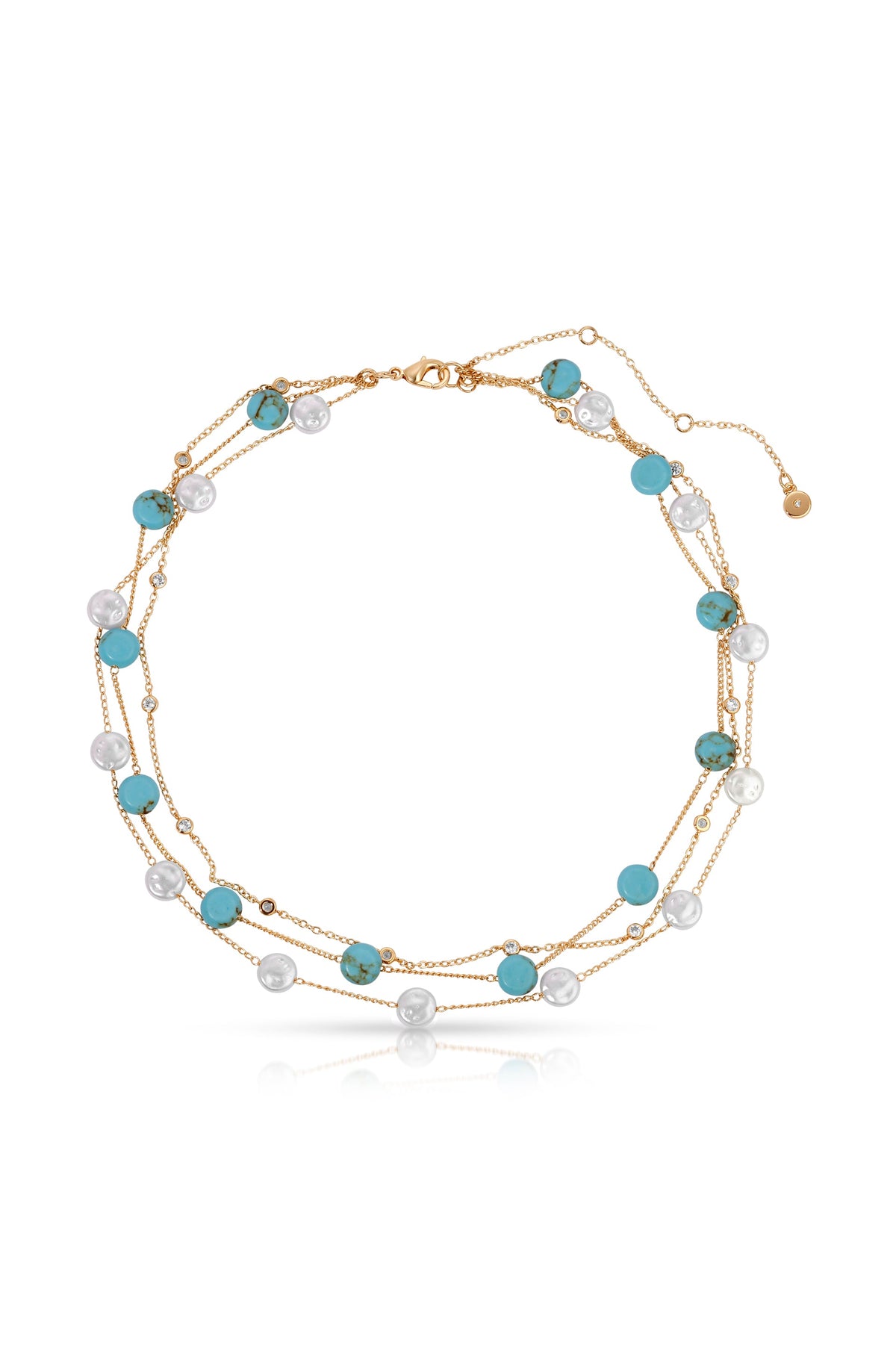 Dressed in Turquoise & Pearls Necklace - Turquoise | Ettika