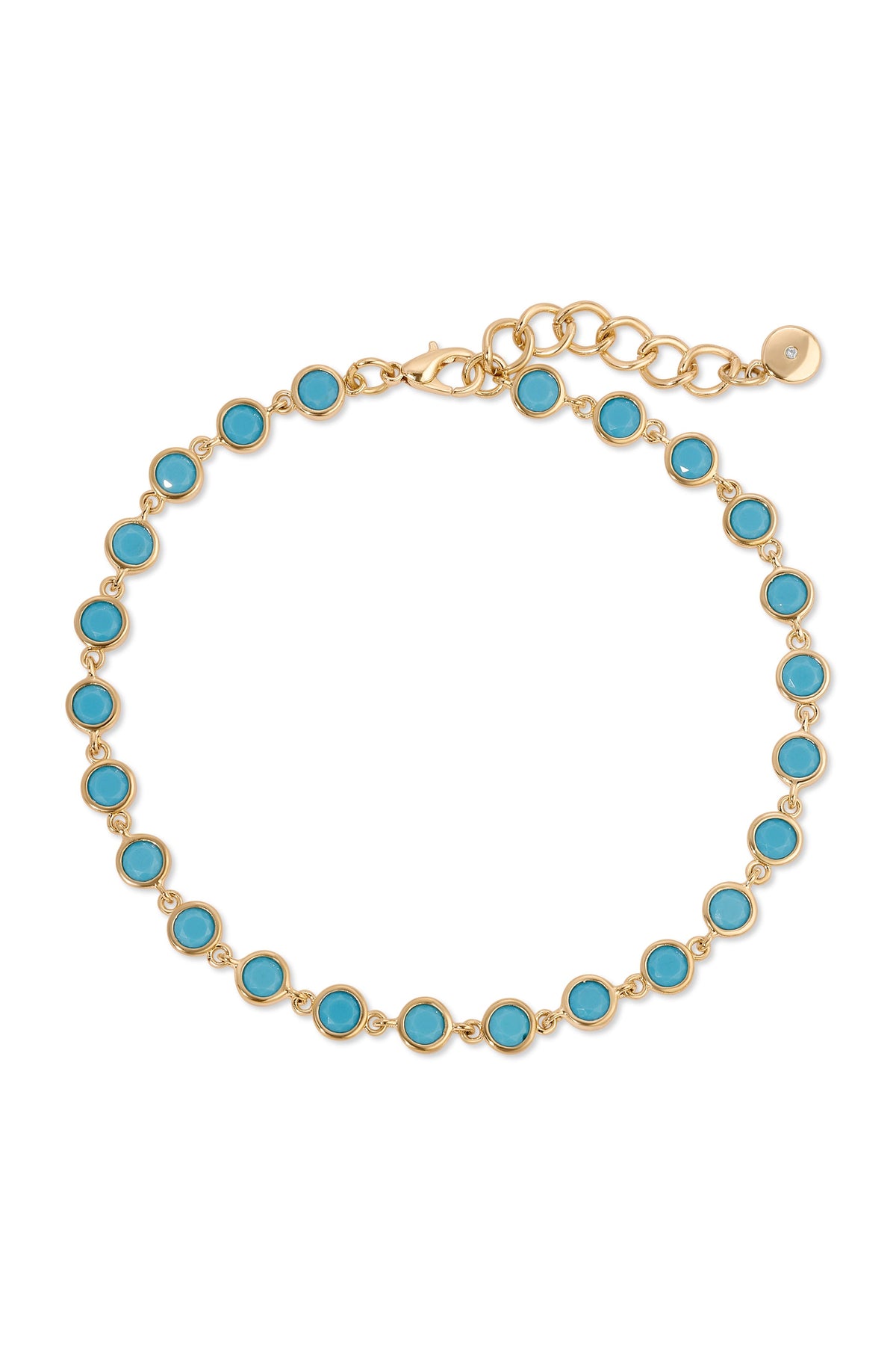 Turquoise Link Anklet Set - Turquoise with 18k Gold Plating | Ettika