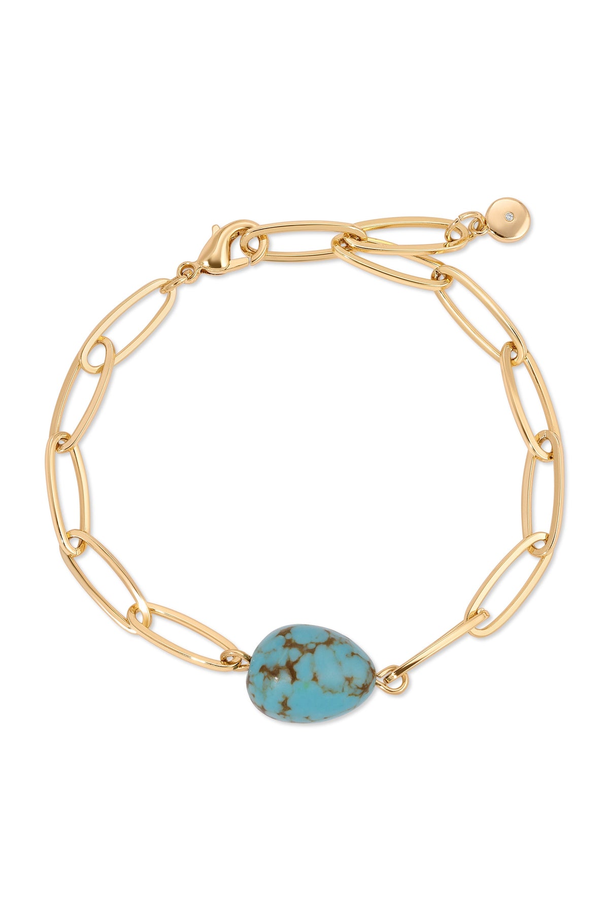 Turquoise Nugget Bracelet Set - Turquoise with 18k Gold Plating | Ettika