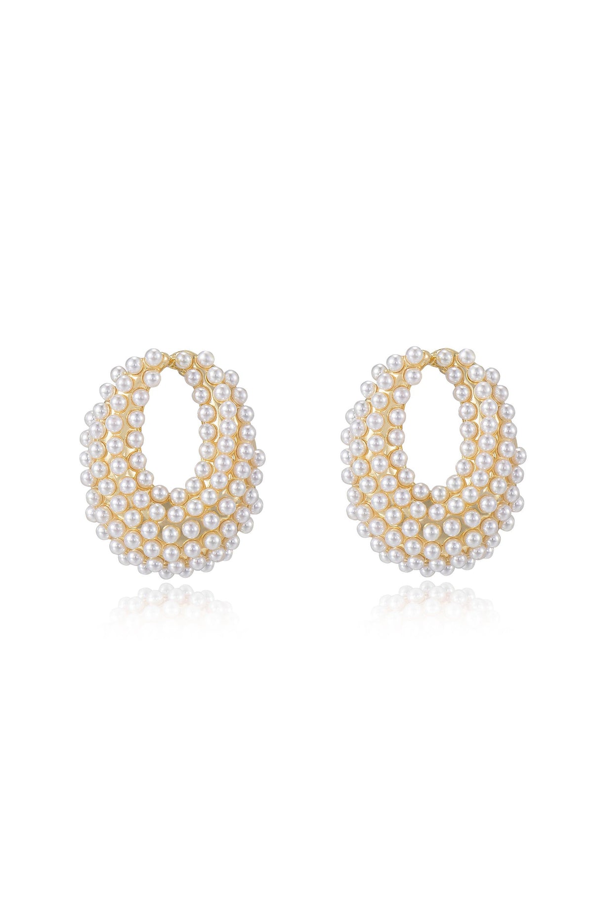 Classic Pearl Cluster Stud Earrings - Pink Pearl with 18k Gold Plating | Ettika