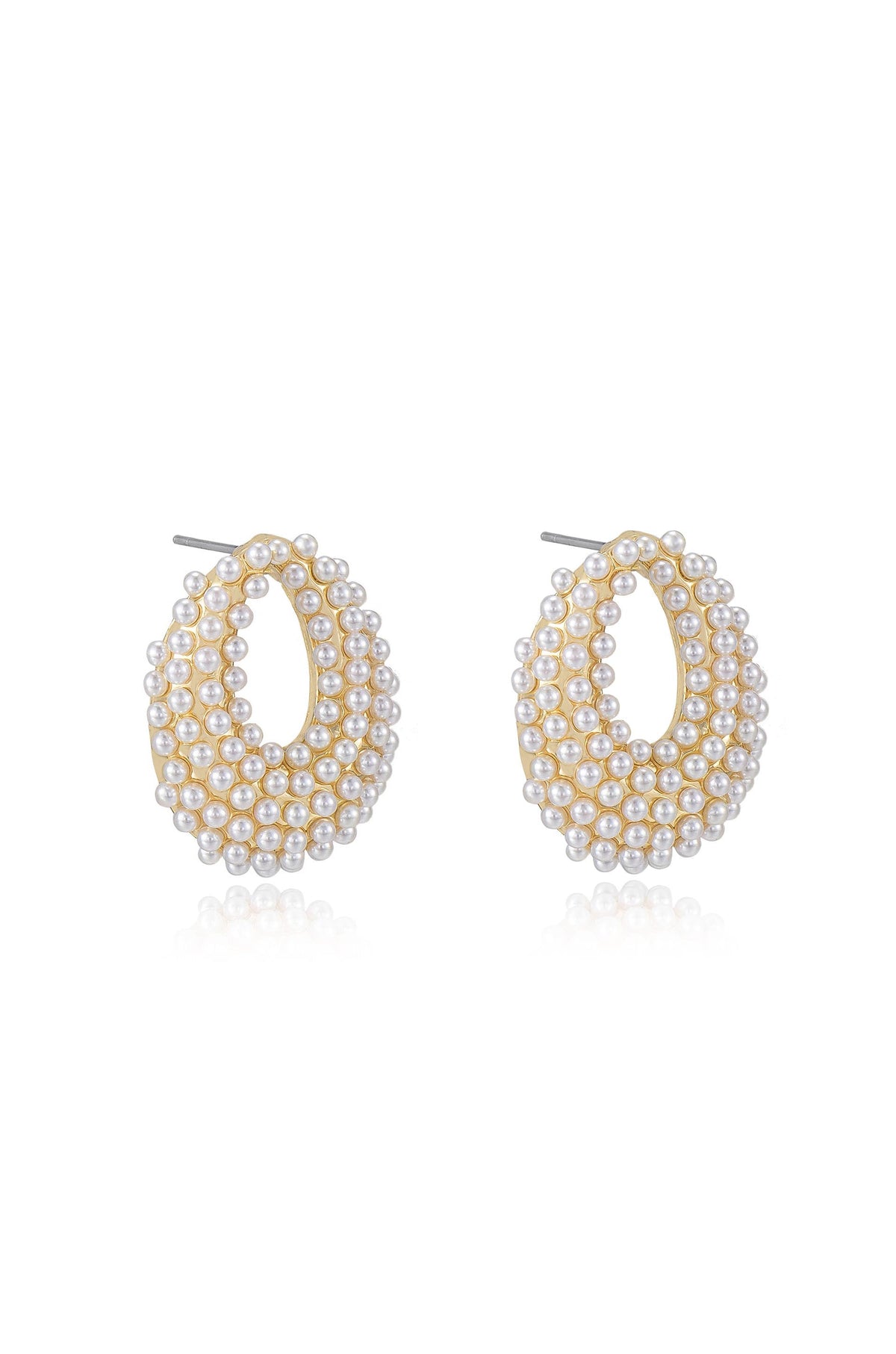 Classic Pearl Cluster Stud Earrings - Pink Pearl with 18k Gold Plating | Ettika