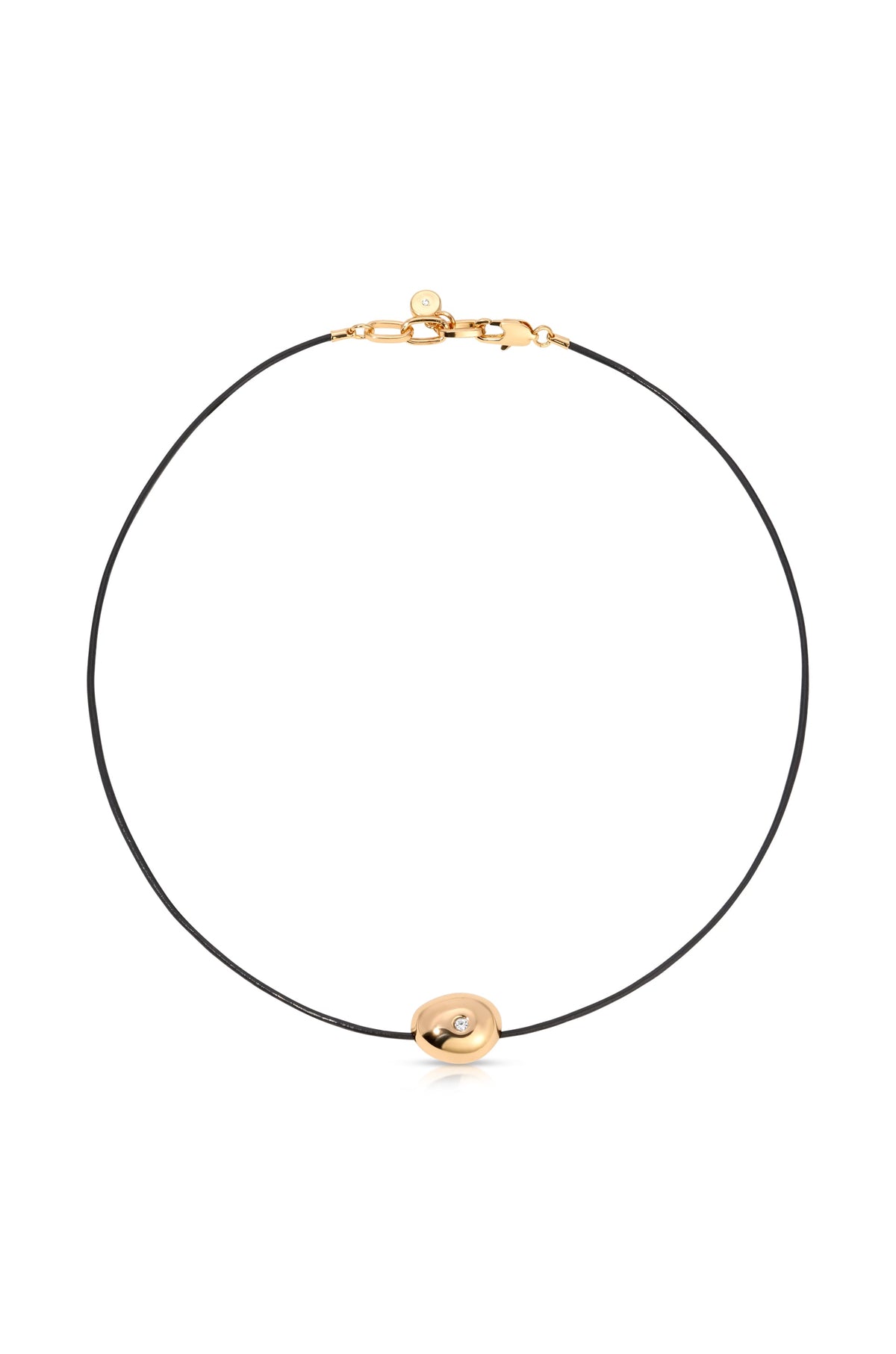 Polished Pebble Leather Pendant Necklace - 18k Gold Plated | Ettika