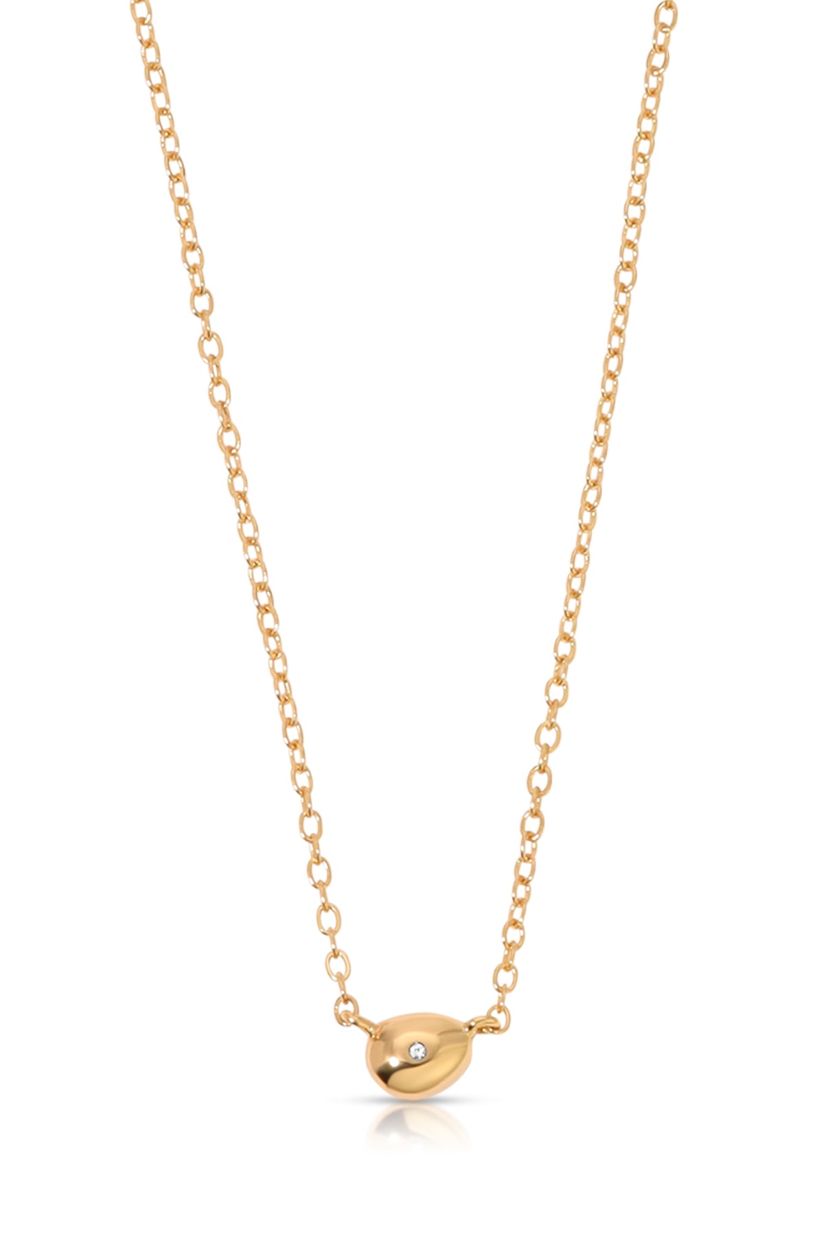 Polished Dainty Pebble Necklace - 18k Gold Plated | Ettika