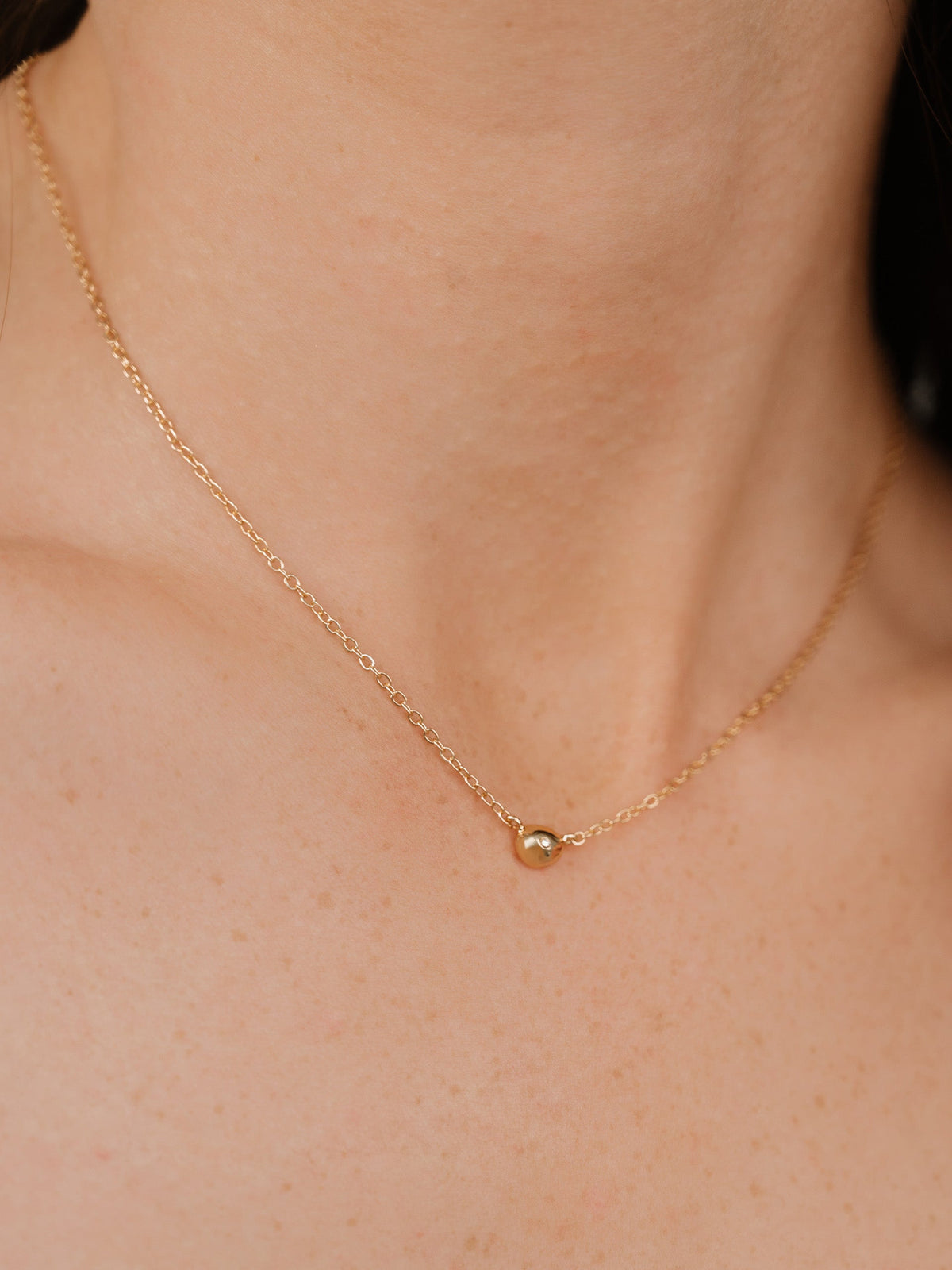 Polished Dainty Pebble Necklace - 18k Gold Plated | Ettika