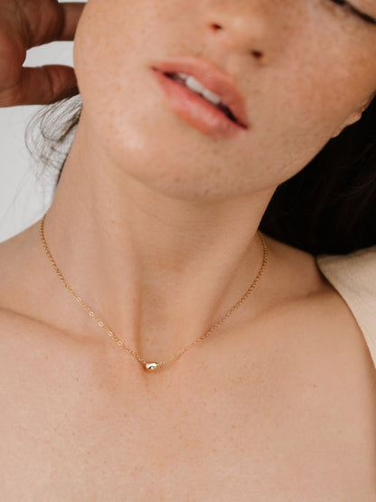 Polished Dainty Pebble Necklace - 18k Gold Plated | Ettika