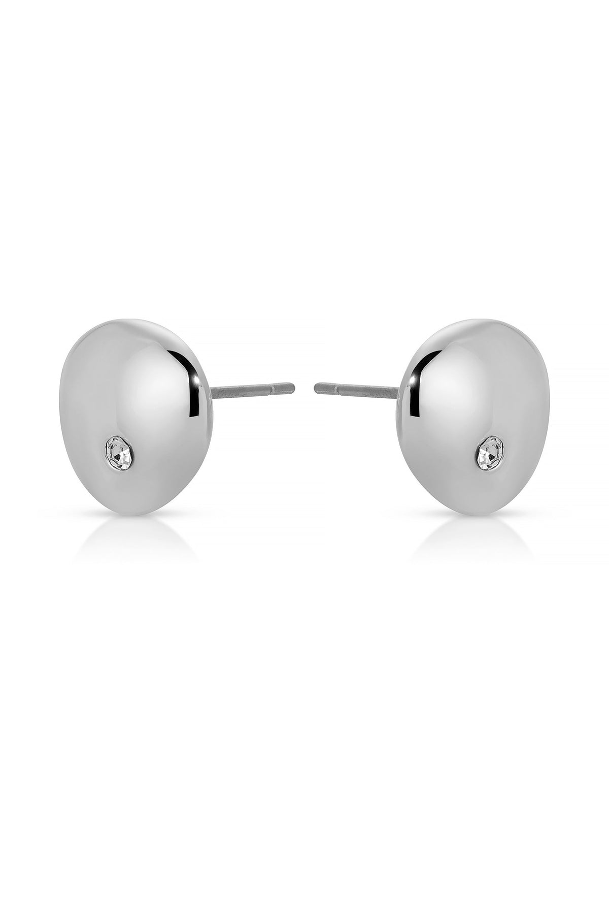 Polished Pebble Crystal Stud Earrings - 18k Gold Plated | Ettika