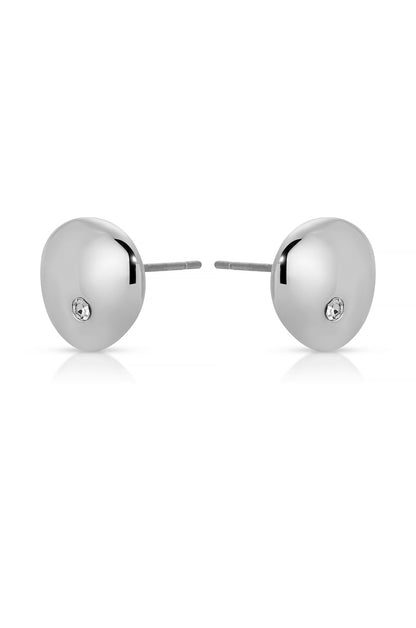 Polished Pebble Crystal Stud Earrings - 18k Gold Plated | Ettika