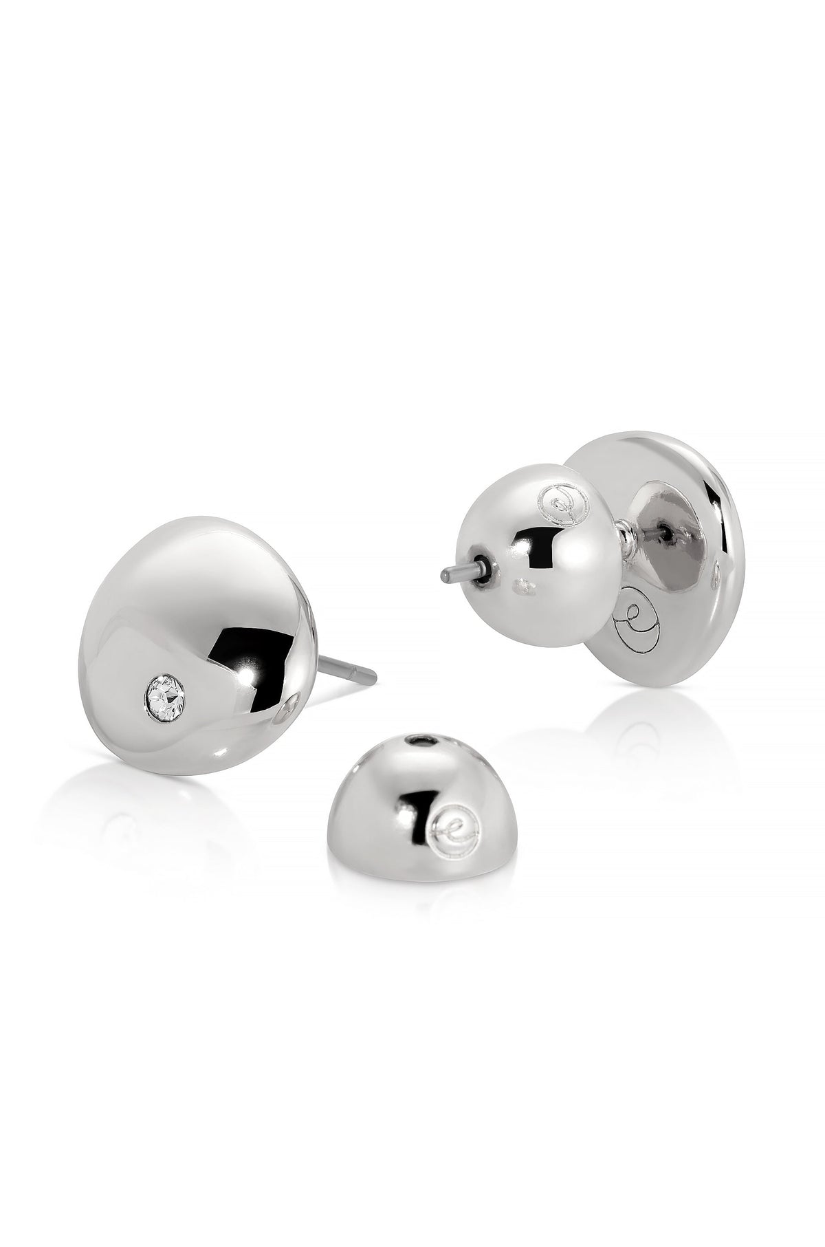 Polished Pebble Crystal Stud Earrings - 18k Gold Plated | Ettika