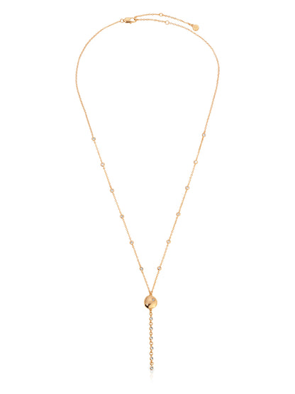 Polished Pebble Crystal Chain Lariat - Clear Crystals | Ettika
