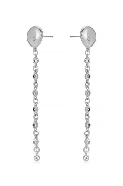Polished Pebble Linear Chain Earrings - 18k Gold Plated | Ettika