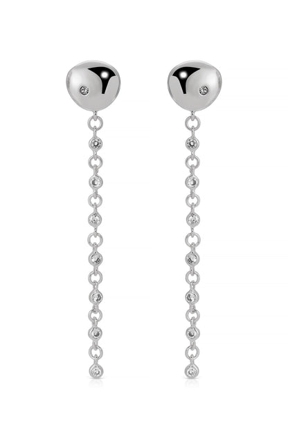 Polished Pebble Linear Chain Earrings - 18k Gold Plated | Ettika