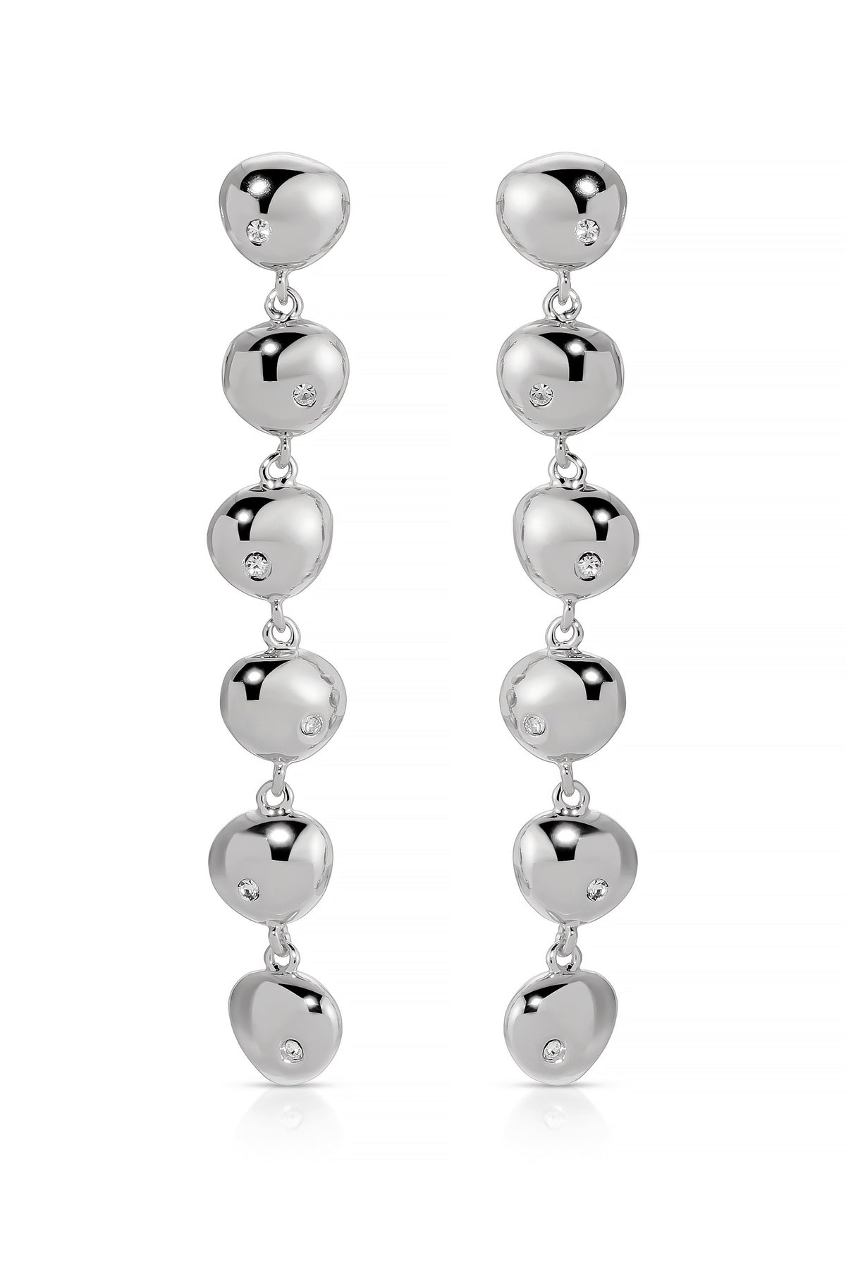 Polished Pebble Linear Dangle Earrings - 18k Gold Plated | Ettika