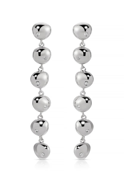 Polished Pebble Linear Dangle Earrings - 18k Gold Plated | Ettika