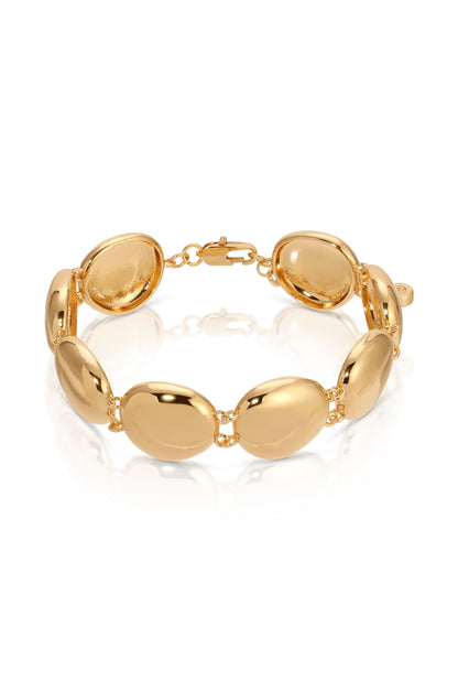 Polished Pebble Linked Bracelet - Rhodium Plated | Ettika