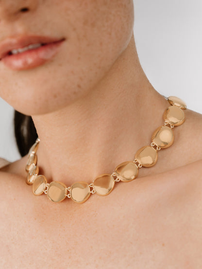 Polished Pebble Choker Necklace - 18k Gold Plated | Ettika