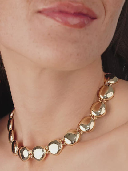 Polished Pebble Choker Necklace - 18k Gold Plated | Ettika