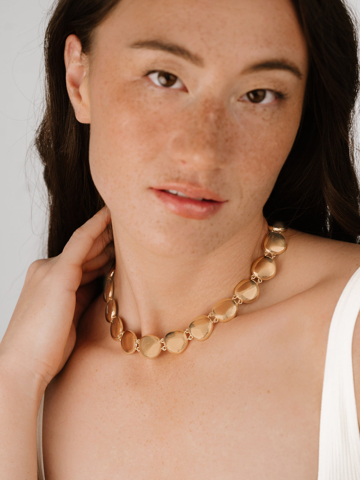 Polished Pebble Choker Necklace - 18k Gold Plated | Ettika