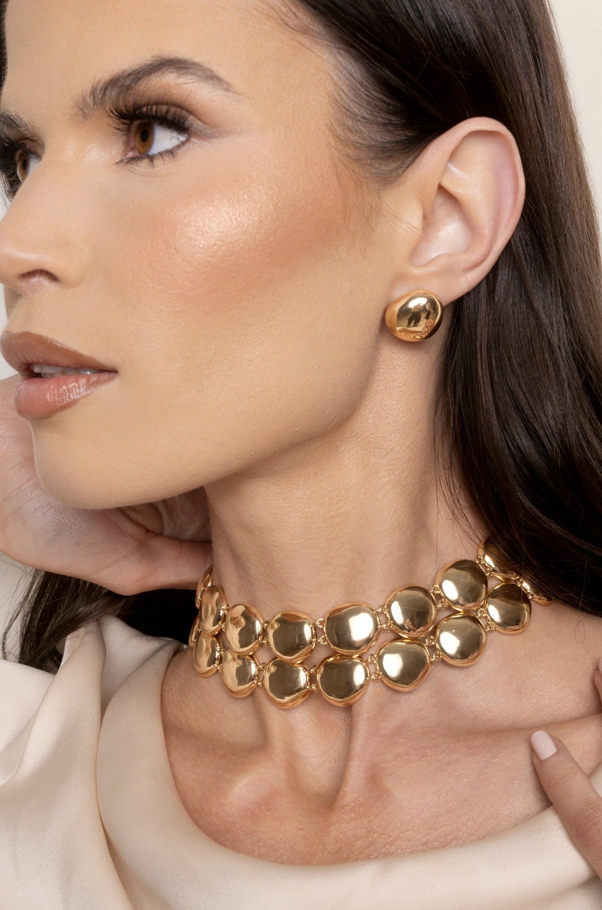 Polished Pebble Choker Necklace - 18k Gold Plated | Ettika