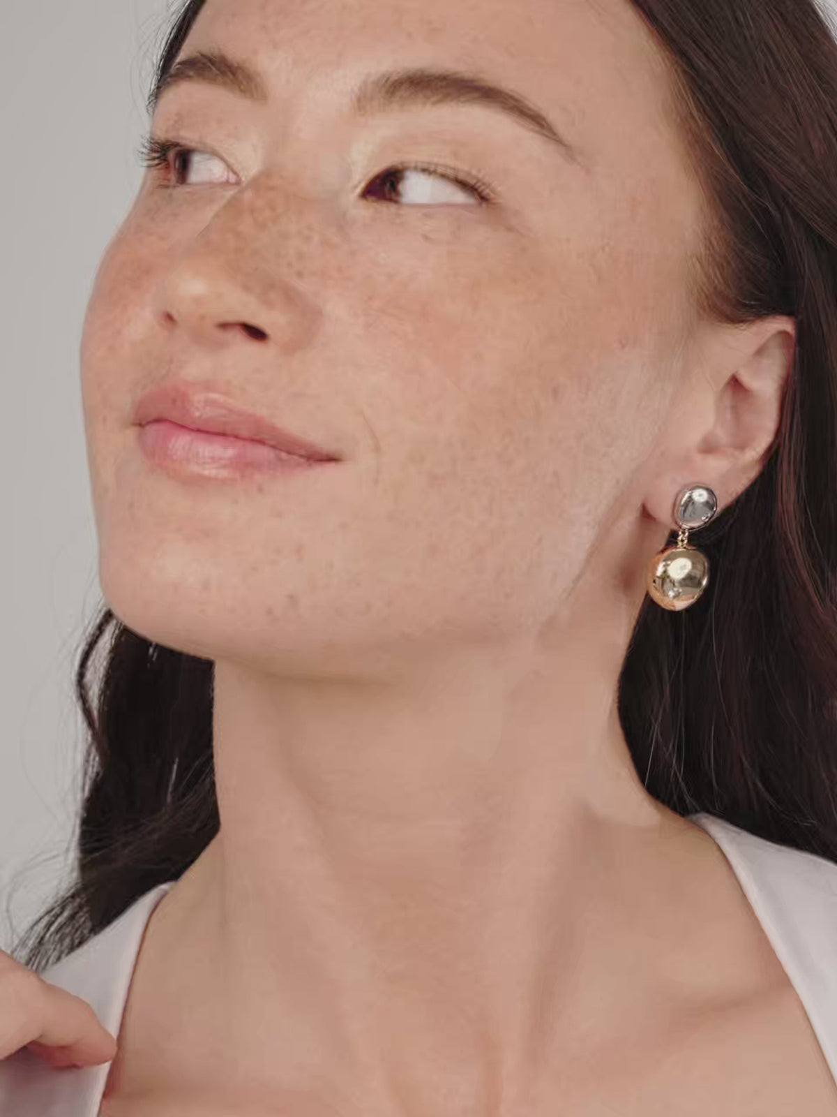 Polished Double Pebble Drop Earrings - 18k Gold Plated | Ettika