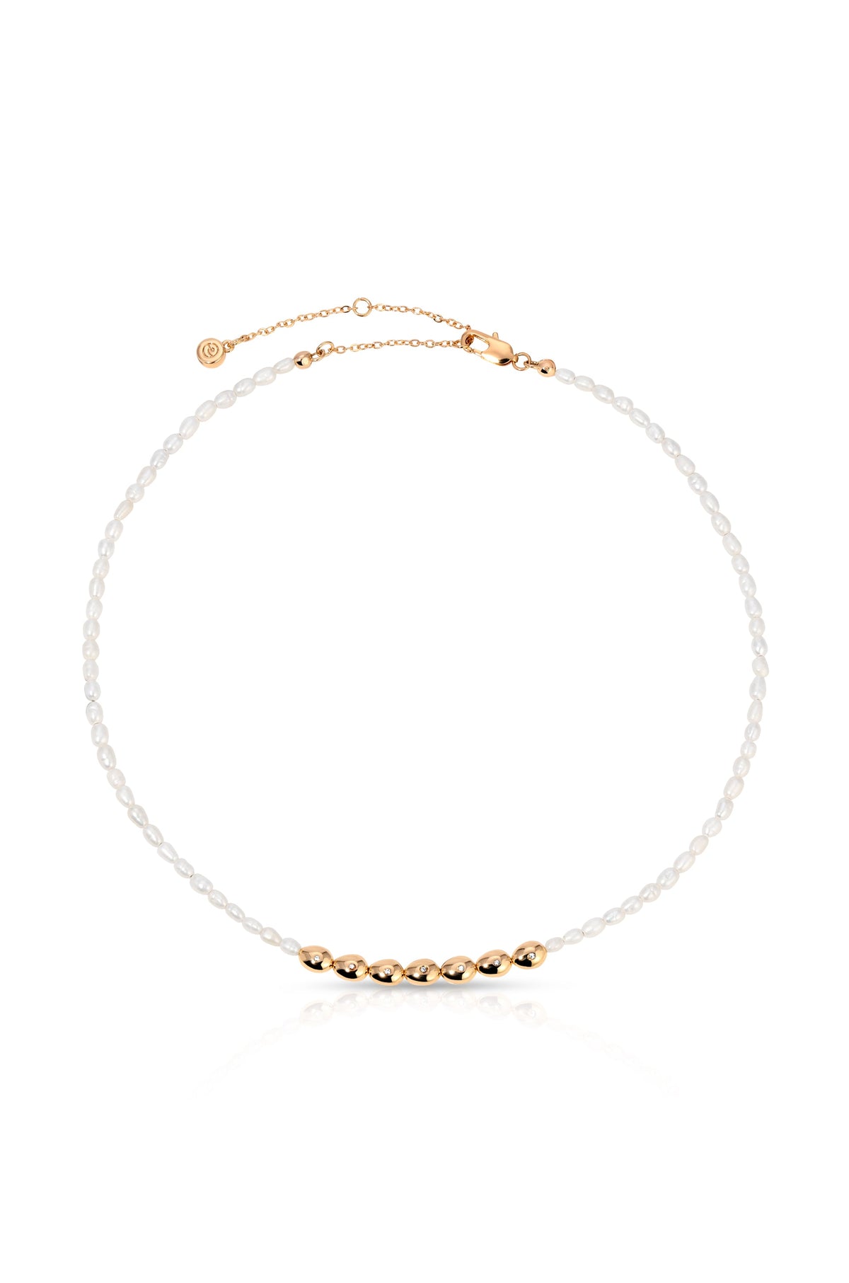 Freshwater Pearl Polished Pebble Necklace - Pearl | Ettika