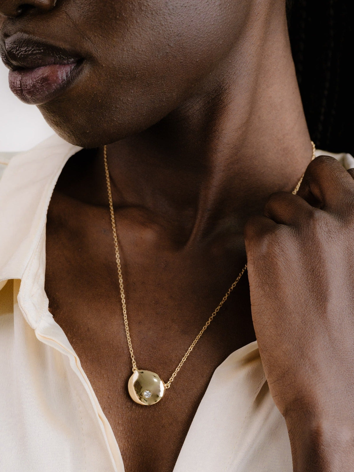 Polished Pebble Pendant Necklace - 18k Gold Plated | Ettika
