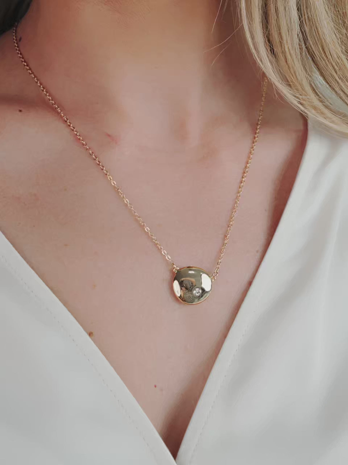 Polished Pebble Pendant Necklace - 18k Gold Plated | Ettika