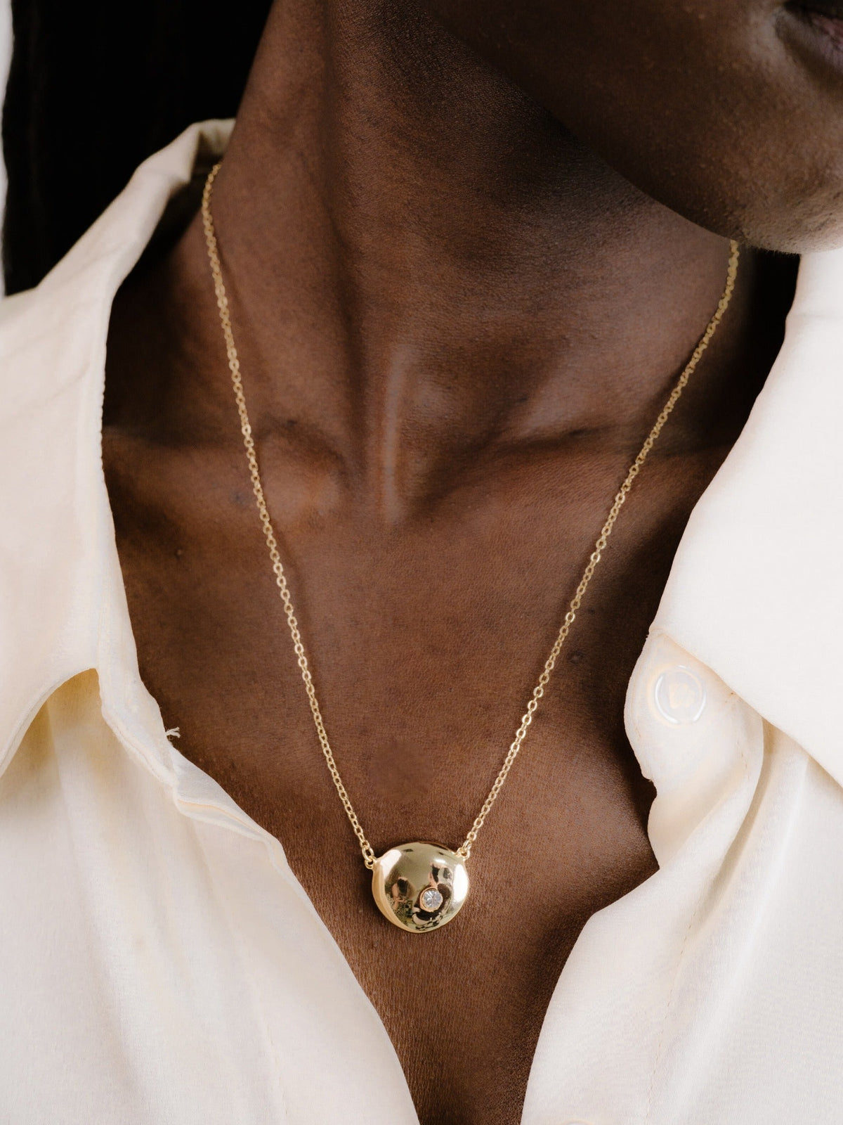 Polished Pebble Pendant Necklace - 18k Gold Plated | Ettika