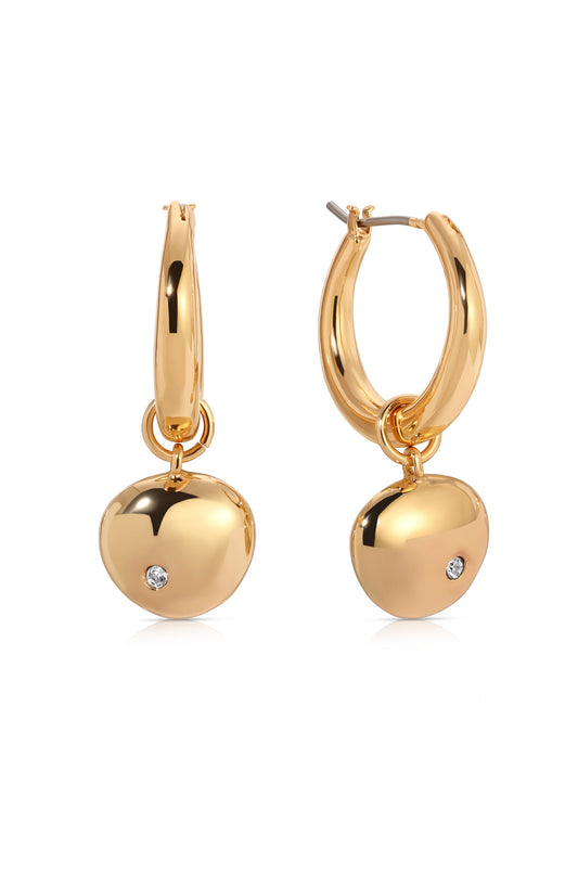 Polished Pebble Huggie Hoop Earrings - 18k Gold Plated | Ettika