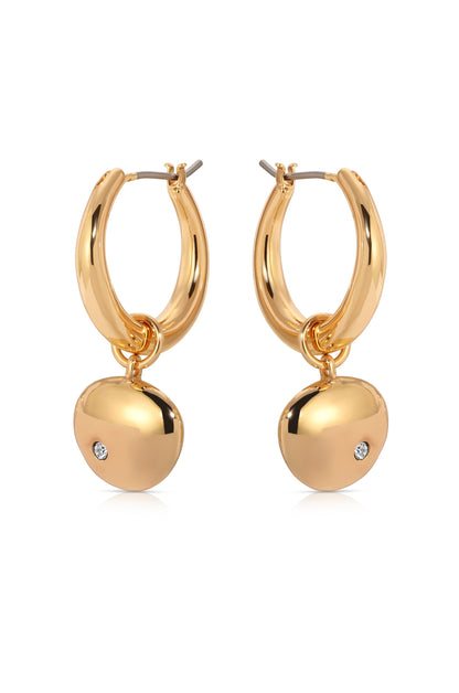 Polished Pebble Huggie Hoop Earrings - 18k Gold Plated | Ettika