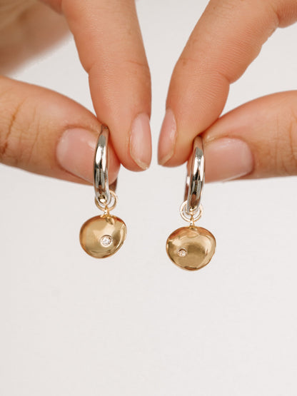 Polished Pebble Huggie Hoop Earrings - 18k Gold Plated | Ettika