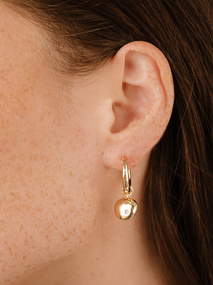 Polished Pebble Huggie Hoop Earrings - 18k Gold Plated | Ettika